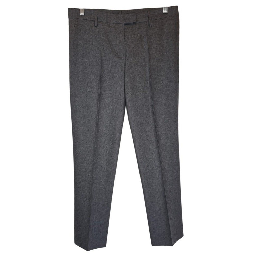 GUNEX Dress Pants Wool Cashmere Women 10 Gray Tapered Italy Made Preppy Classic
